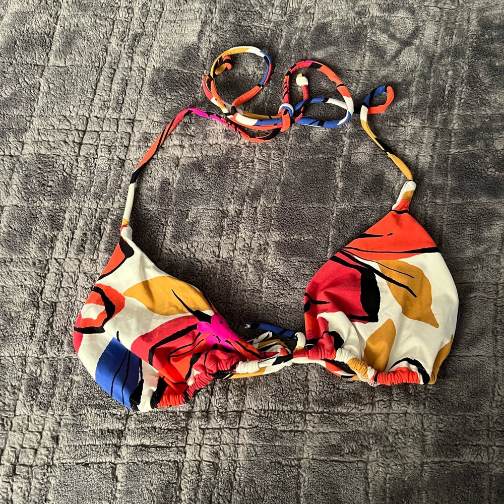 Billybong printed triangle slide bikini top ties in back
